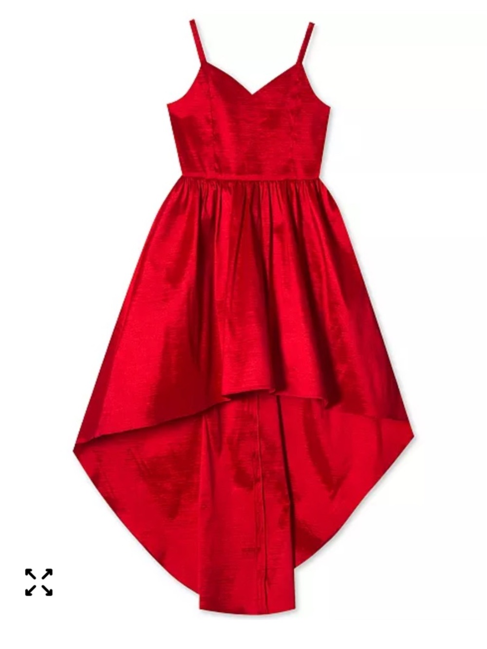 Rare Editions Red High-Low Satin Spaghetti Strap Dress